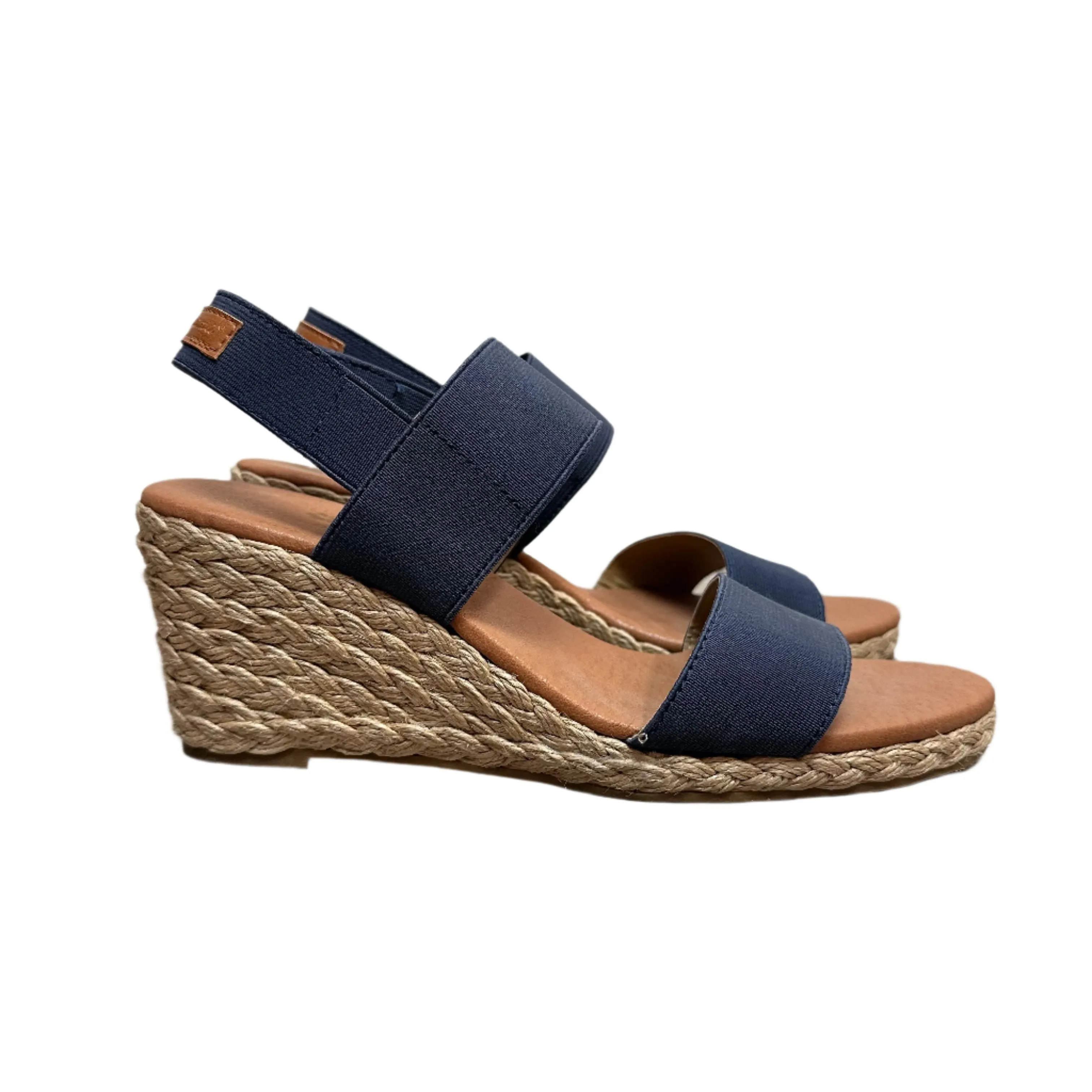 Tommy Bahama Sakura Sandal Heels Wedges Navy Blue Espadrilles 9