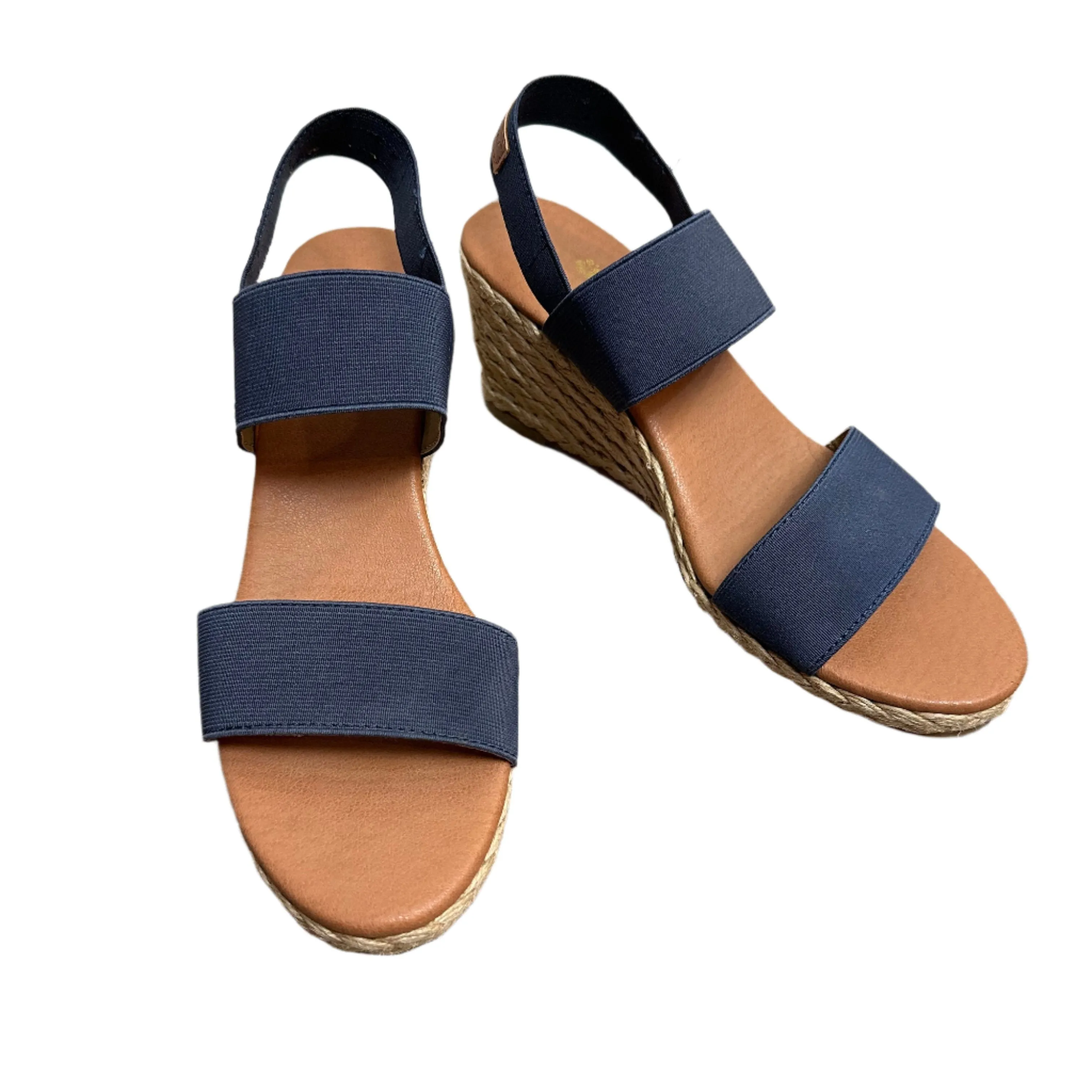 Tommy Bahama Sakura Sandal Heels Wedges Navy Blue Espadrilles 9