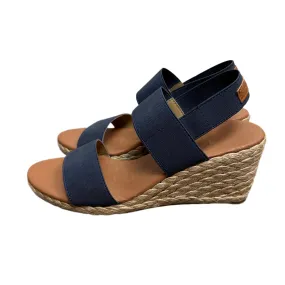 Tommy Bahama Sakura Sandal Heels Wedges Navy Blue Espadrilles 9