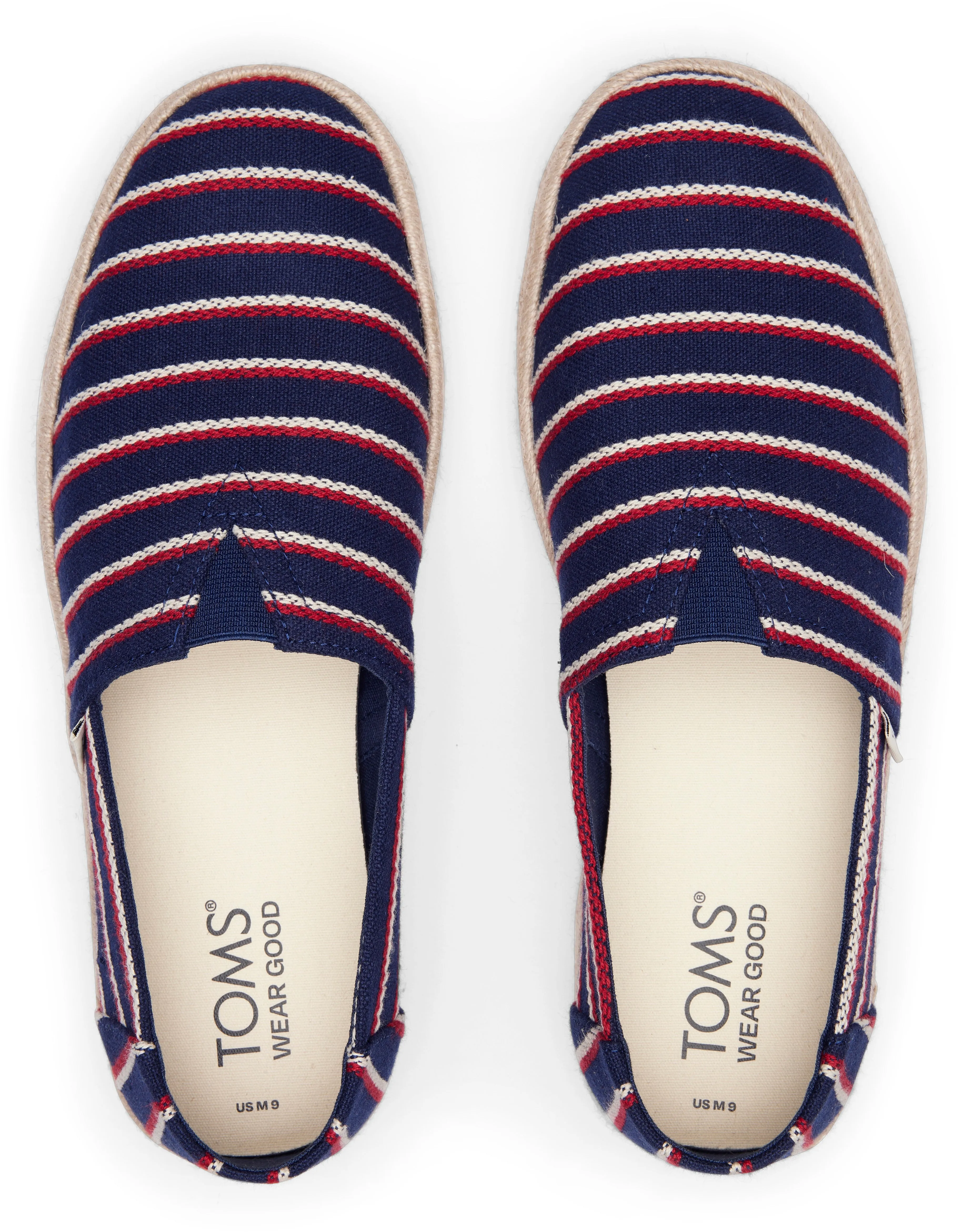 Toms Men Alpargata Rope 2.0 Navy Woven Stripes